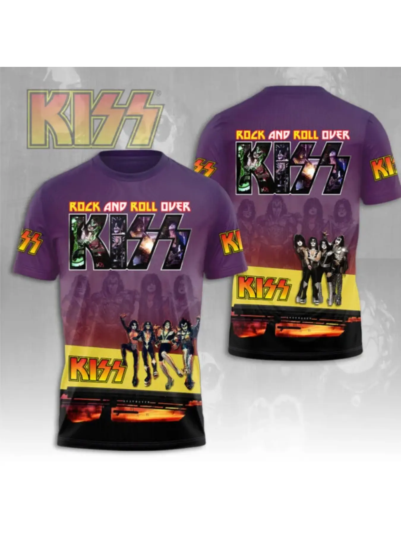 Kiss Band Cool Casual Fun Street Wear Hip Hop 3D Print Men/Women Short Sleeve T Shirt Oversized O-Neck Tee Top Men's TShirt