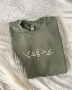 Embroidered Wizard Witch Sweatshirt, Embroidery Slytherin House T-Shirt, Harry Potter Inspired Shirt, Embroidered Wizard School Sweater, Gift For HP Fan