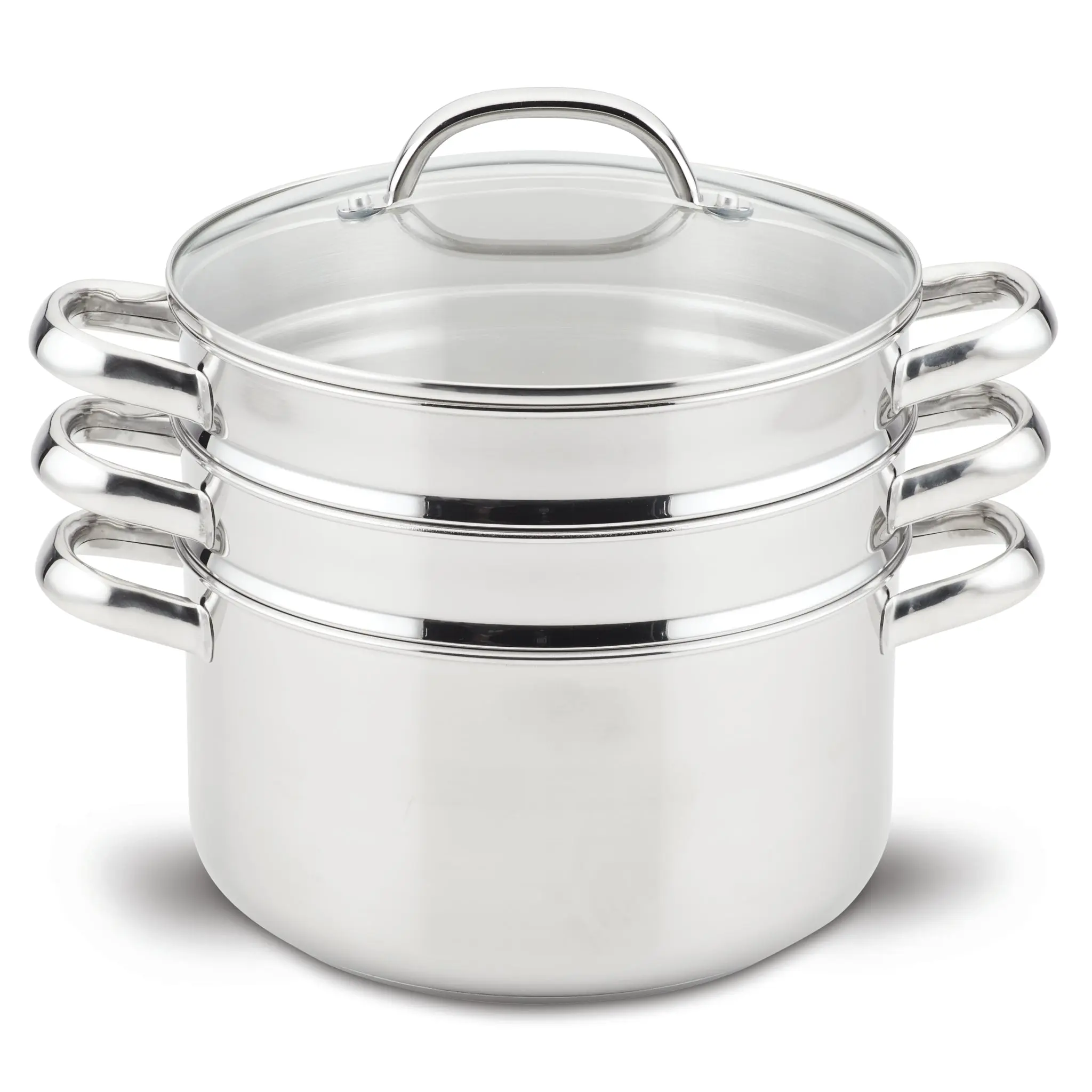 Prestige 6-Quart Stainless Steel Steamer Set with Handles, Vegetable & Seafood Basket, Oven-Safe to 500°F, Dishwasher-Friendly Cookware