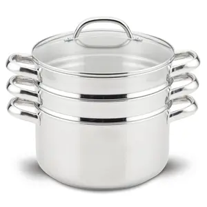 Prestige Stainless Steel 6-Quart Steamer Set with Basket for Vegetables & Seafood Oven Safe to 500°F Dishwasher Friendly Cookware
