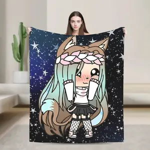 Gacha life Game Blanket Picnic Flannel Throw Blanket For Home Decor Warm Soft Design Quality Bedspread Gift Idea