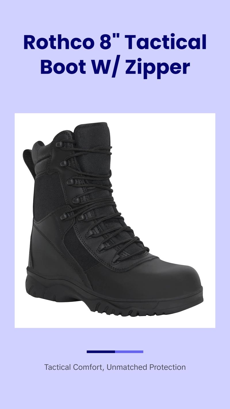 Rothco Forced Entry Tactical Boot With Side Zipper & Composite Toe 8 Inch Rothco Forced Entry Tactical Boot With Side Zipper & Composite Toe 8 Inch