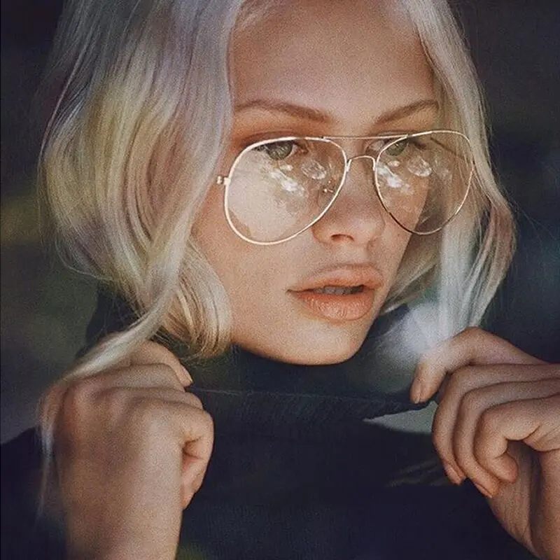 SummerVibes】2Pcs Retro OVERSIZED Metal Frame Fashion 