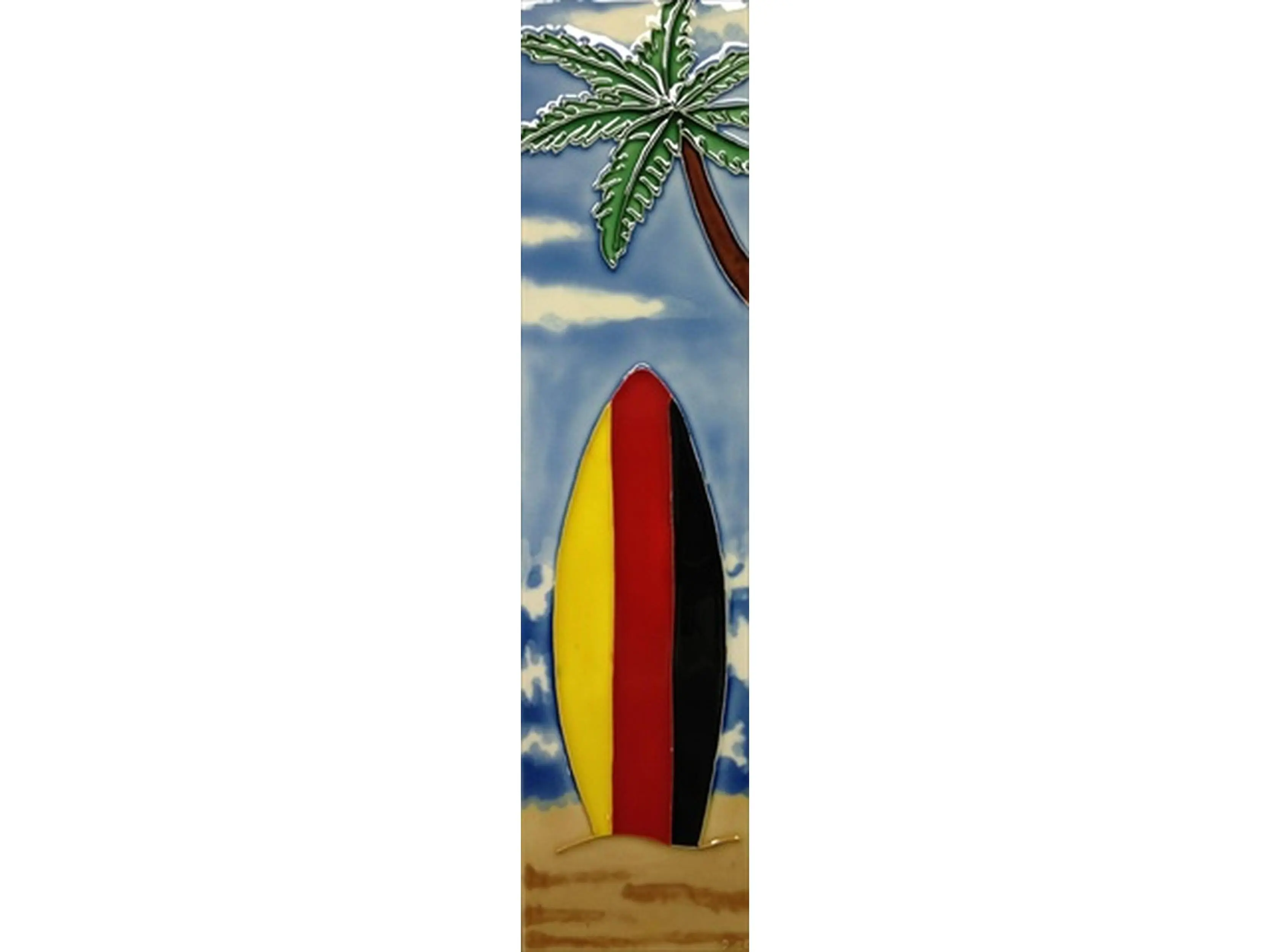 Continental Art Center MD-080 4 x 16 in. Single Surfboard Ceramic Art Tile