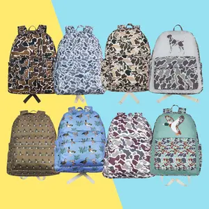 13.5''x17''x5''  Hunting Life Camo Print Backpack Books Bags ,Cozy& Stylish Soft Canvas Backpack /Trendy  Hiking Travel Bag ,Back to School