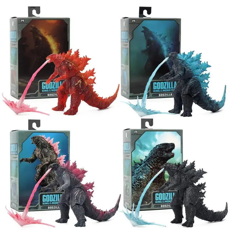 Godzilla 16cm Action Figure 4 Style Color Doll Anime Movie Periphery Fight Atomic Breath Cool Model Desktop Ornaments Toys Gifts