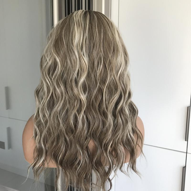 AISOM Mila Iced Latte Free Part Lace Front Wig with Scandinavian Hairline Glueless Wig 16 Inch Low Density Heat Friendly Synthetic Hair Wig Daily Use