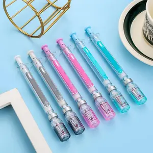 6pcs/set Medical Syringe Gel Ink Pens - Realistic Squeeze-Activated Rollerball Pens with Gel Refill System, Squeeze-to-Write Action for Nurses, Doctors, Medical Students - Durable Plastic Vaccine-Themed Writing Tools