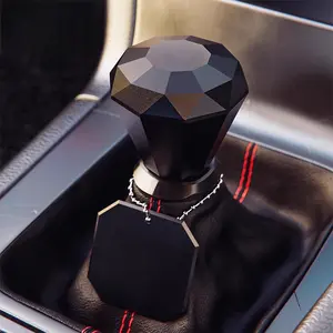 The universal gear shift knob is made of diamond shaped metal and is suitable for most car gear shift levers.It comes with three adapter installation accessories-G