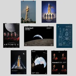 (UNFRAMED POSTER) Artemis II Poster, N-A-S-A Orion Spacecraft Wall Art Room Decor, Space Lover Gift, Inspired Wall Decor Poster