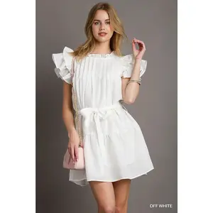 Umgee Off White Mini Dress with Belt