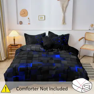 3-Piece Geometric Print Bedding Set, Soft Polyester Fabric, Comfortable Home Bedroom Decor, Perfect for Home and Hotel Use, Bed Sheet Set