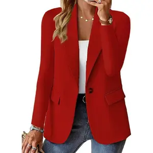 2025 Autumn Promotion Long Sleeve Solid Color Comfortable Cardigan Blazer Women's Clothing Bottoms Womenswear Fashionable Outerwear