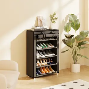 UDEAR 6 Tier Shoe Rack 5 Grids with Dustproof,Easy to Installation