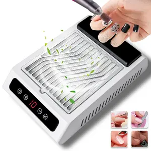 Adjustable Nail Dust Collector, 1 Box Vacuum Fan Cordless Dust Collector with Reusable Filter, Low Noise and Powerful Suction Dust Nail Technology Extractor for Beginner Salons and Home Use