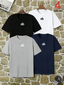 Women's Casual Chic Round Neck Short Sleeve Top Set, Comfortable Soft Fabric, Slimming Design, Perfect for Outdoor Shopping and Party