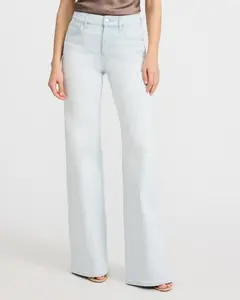 Express High Waisted Light Wash Relaxed Flare Jeans