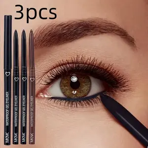 3-Pack High-End Smooth Gel Pencil Eyeliner Set, Long-Lasting Waterproof Smudge-Proof Formula, Easy Application for All Skin Types, Longwear Eye Liner