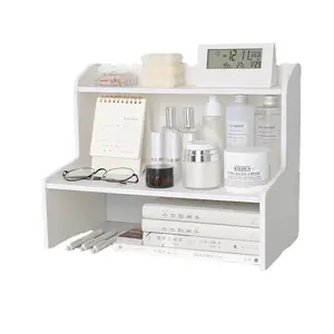 Style Dual Layer Elevated Desktop Organizer, Desk Organizers, Dormitory, Office, Makeup, Stationery, Book Storage Rack, Space-Saving Design