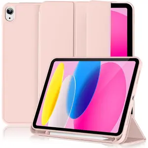 Case for iPad (A16) 11th Generation 11 Inch 2025, iPad 10th Generation 10.9 inch 2022 with Pencil Holder, Slim Trifold Stand TPU  Case, Auto Wake/Sleep, Light