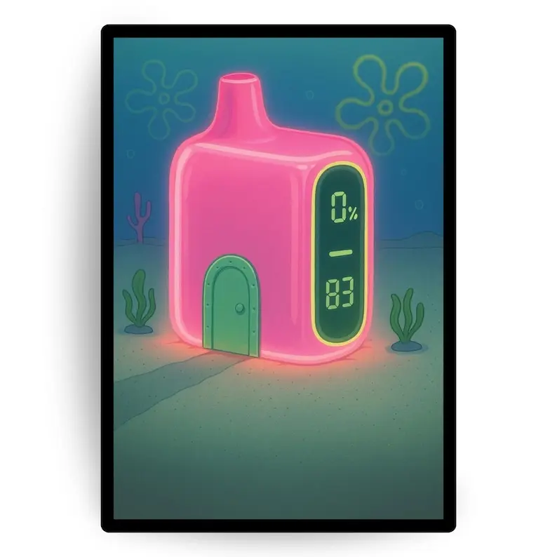 Funny Spongebob Vape Art Poster Featuring Bright Pink House with Neon Display Wall Print for Vaporwave Cartoon Aesthetic Dcor - TikTok Shop Funny Spongebob Vape Art Poster Featuring Bright Pink House with Neon Display Wall Print for Vaporwave Cartoon Aesthetic Dcor - TikTok Shop