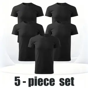 5pcs Men's Big and Tall Shirts – Stretch T-Shirt for Casual Wear Quick Dry Plus Size Men'S Sports Tees - Breathable Casual T-shirts For Summer Short Sleeve t shirt for men