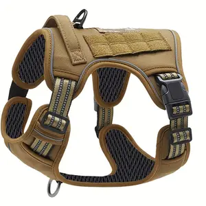 Tactical Dog Harness for Small to Large Dogs , Durable Reflective Dog Harness, Easy to Control, Large Dogs No Pull Adjustable Pet Harness, Pet Supplies velcro  pets Dog collars Harness with Handle