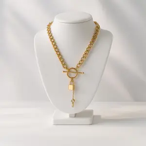 Lock Pendant Necklace - Simple & Intriguing Design with Unique Lock Pendant and Key Charm - Versatile Everyday Wear Jewelry for Unisex