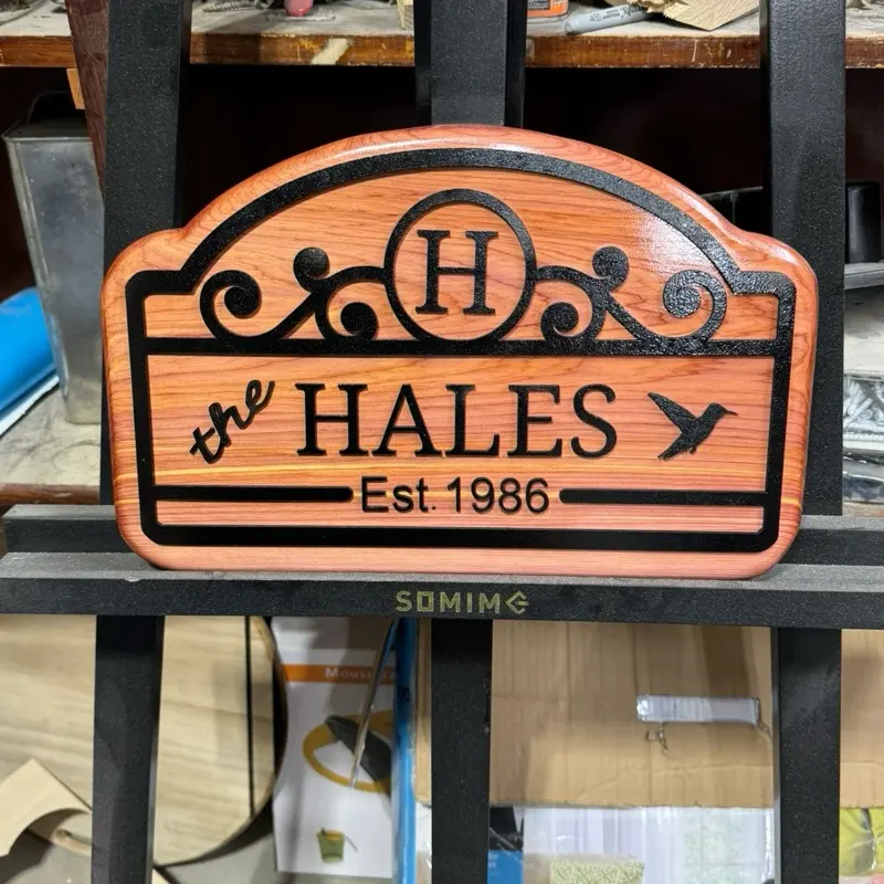 EST. Plaques 16"x10" Personalized Wooden Plaque from Pine Cedar Walnut or Maple Custom Name & Date Sign
