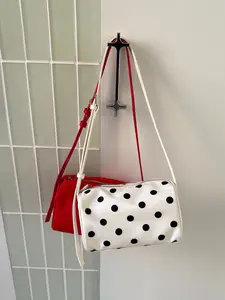 Summer Polka Dot Nylon Crossbody Bag, Retro Design, Lightweight, Versatile for Commute, Streetwear, Casual, Shoulder & Crossbody Use, Versatile Shoulder Bags