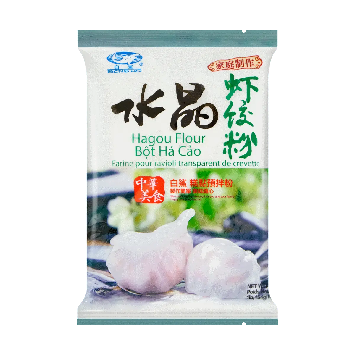 BAISHA Crystal Shrimp Dumpling Pre-mixed Flour - Premium Dim Sum Powder, 454g (1 lb) Dry Storage Room Temp Staples & Cooking Essentials