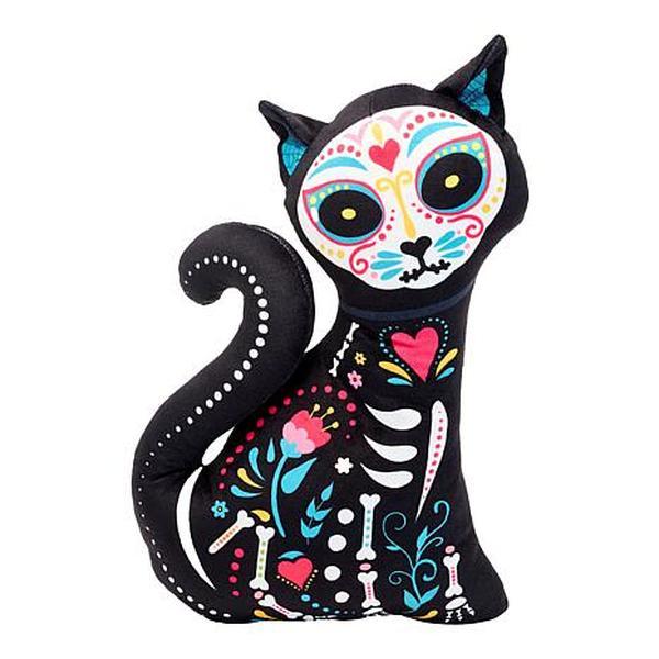 Warm & Cozy Day of the Dead Cat Decorative Pillow