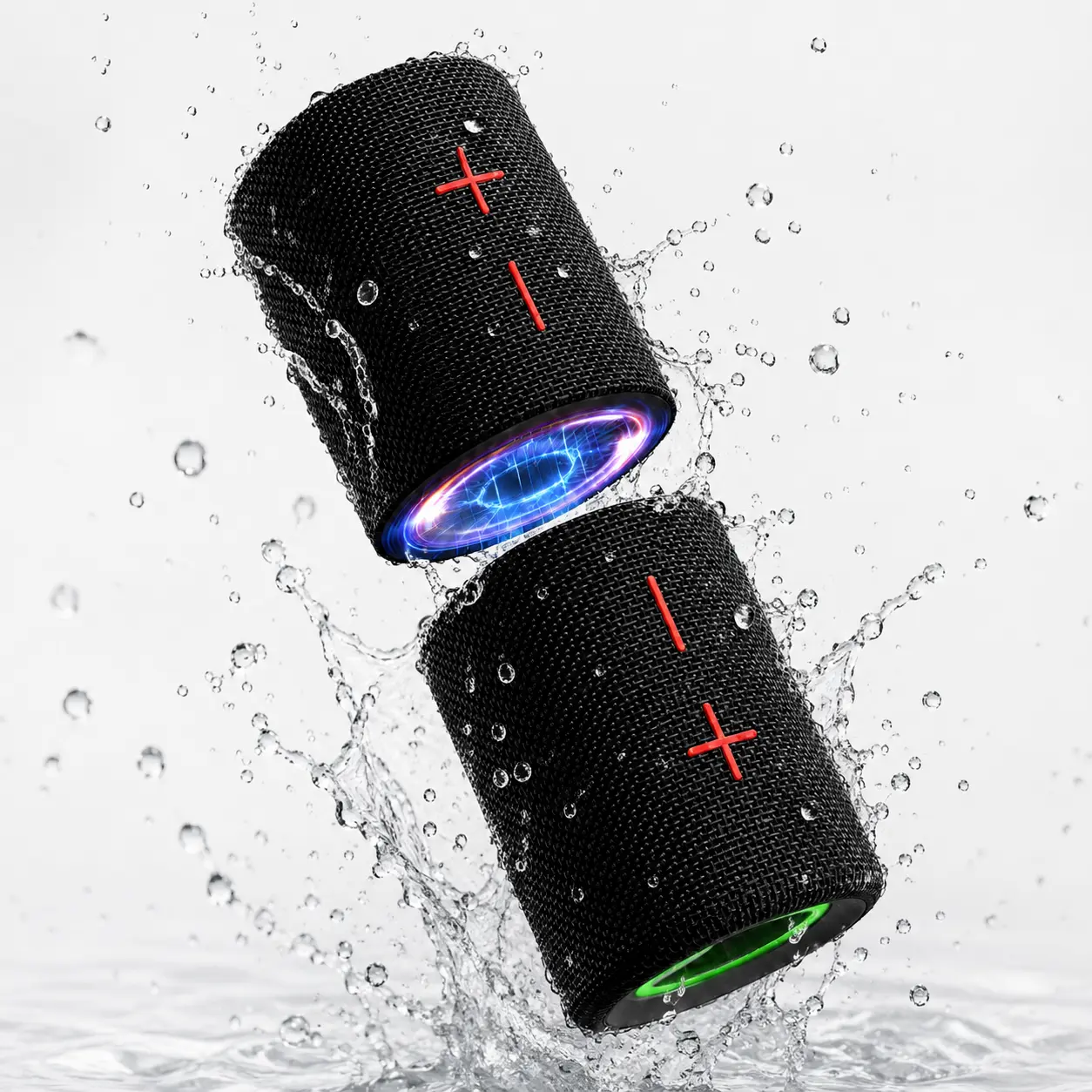 Multifunctional Wireless Speaker,2-in-1 Magnetic Split Bluetooth Speaker, 20W Portable Stereo Speaker with TWS Pairing, IPX5 Splash Resistant, Up to 12H Playtime, Magnetic Mount for Beach, Camping, BBQ, Home & Travel