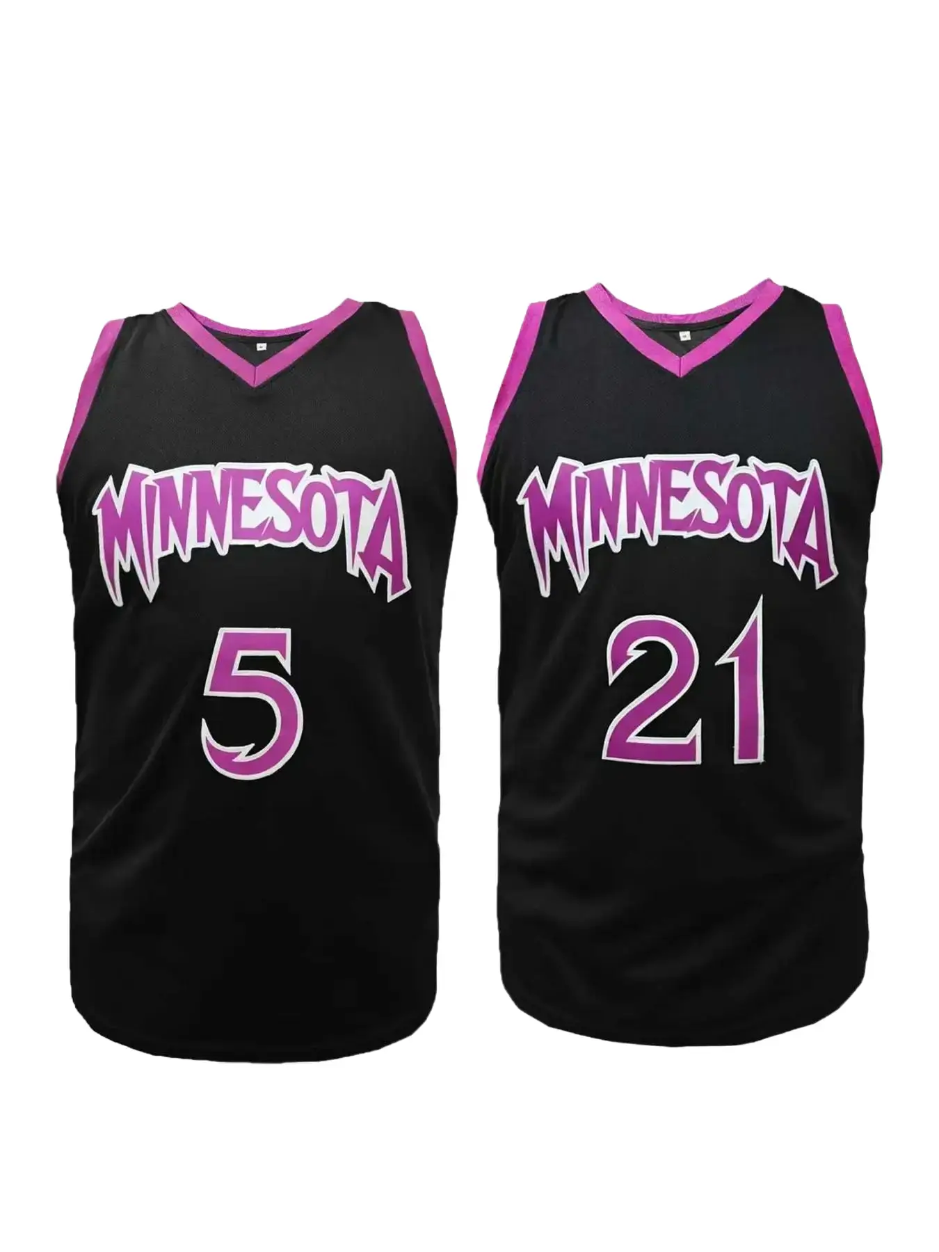Vintage Minnesota Basketball Jersey Men Women Stitched #5 #21 Retro Mesh Sleeveless Athletic Top Loose Breathable Sports Vest Streetwear Basketball Fan Gift