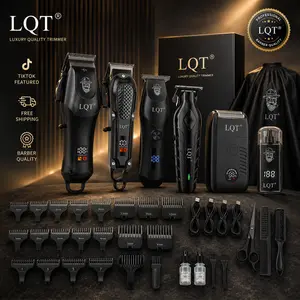 LQT 6-in-1 Cordless Hair Trimmer Clippers for Men, Adjustable Barber Kit with Foil Face Shaver, Nose Trimmer, Full Accessories, USB Rechargeable Barber Equipment for Home, Birthday Gift