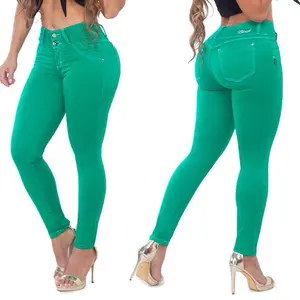 B6930 colombian luxury Jeans Color Green Fashion Womenswear