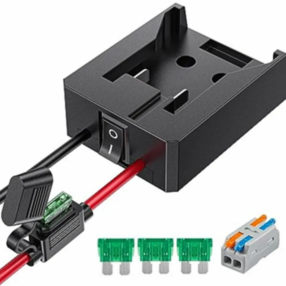 Converter Adapter I/O Switch 30A Fuse for Milwaukee 14.4V/18V 20V Lithium Battery External Power Supply DIY Connector Dc Voltage Converter Easy Install