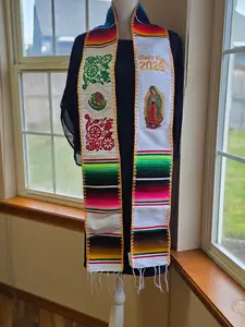 class of 2026 stole, graduation stole, embroidered floral stole