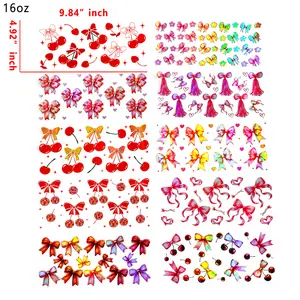 F Box 10 PCS Holographic UV DTF Cup Wraps for 16OZ Tumblers Waterproof Acrylic Wraps for Cups Glasses &Smooth Objects Vivid Colors Strong Adhesion CustomizableStickers Decal Sticker Art Crafts Kit