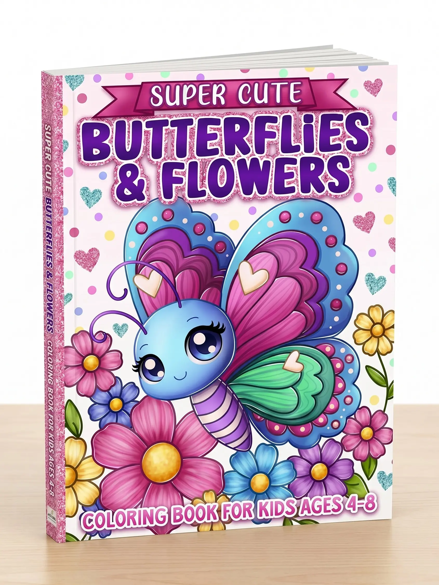 Butterfly Coloring Book for Kids 4-8 Years - 50 Cute Butterfly & Flower Pages, Glossy Paperback, 8.5x11in, Fun and Relaxing Art Activity, Ideal for Back to School Haul, a Gift They’ll Enjoy, Art For Kids