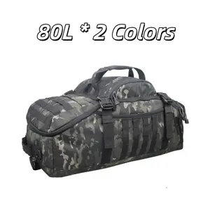3 In 1 Tactical Military Backpack Travel Duffle Bag for Weekender Gym Workout Deployment (80L)