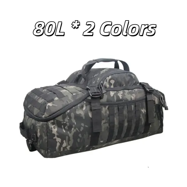 80L Tactical Sports Packs, 3-in-1 Convertible Duffle & Modular Travel Pack, Heavy-Duty Nylon for Hiking, Gym, Weekender Trips, Style Duffle Bag, Portable Carrier, Multi Functional Bag, Tactical Sports Duffels, Adjustable Strap Sports Duffels