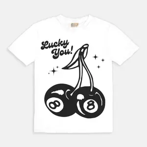 Lucky You Cherry 8 Ball Tee, graphic tee, aesthetic st Patrick’s day shirt