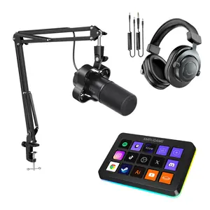 FIFINE Streaming Bundle Kit, K688 Podcast Dynamic Microphone + H8 Monitoring Headphones + D6 Stream Controller FIFINE Streaming Bundle Kit, K688 Podcast Dynamic Microphone + H8 Monitoring Headphones + D6 Stream Controller