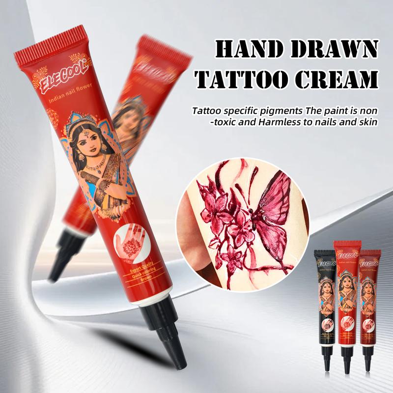 (Pack of 6) 25g-100% Fresh Natural Henna Cones | Original Henna Blend | Plant Based Temporary Tattoos |Two Colour Choose | Makeup Cosmetic