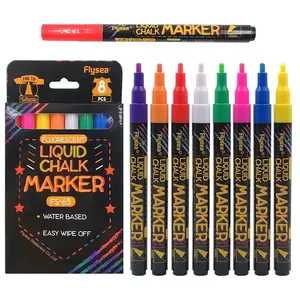 8pcs Liquid Chalk Markers-Washable & Wet Erase Chalk Maker Pens For Blackboard Whiteboard Light Bulb Glass Window Graffiti Art