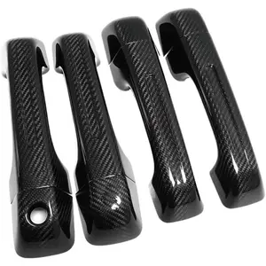 Carbon Fiber Print Style Stick-On Door Handle Covers Compatible with 2019&Up R-am 1500