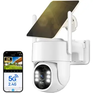 Security cameras wireless outdoor 2k solar camera outdoor wireless for home security 24ghz5ghz wifi solar camera 360 ptz view pir motion detection alert 2way audio siren alarm work with alexa