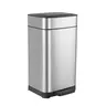 CLEALOM Stainless Steel Trash Can with Lid,14 Liter / 3.7 Gallon Soft-Close Anti-Fingerprint Trash Can or Recycling Bin with Foot Pedal and Inner Bucket,Waterproof trash can,For Kitchen Bathroom Home Office Bedroom Drawing room,household items, trash can