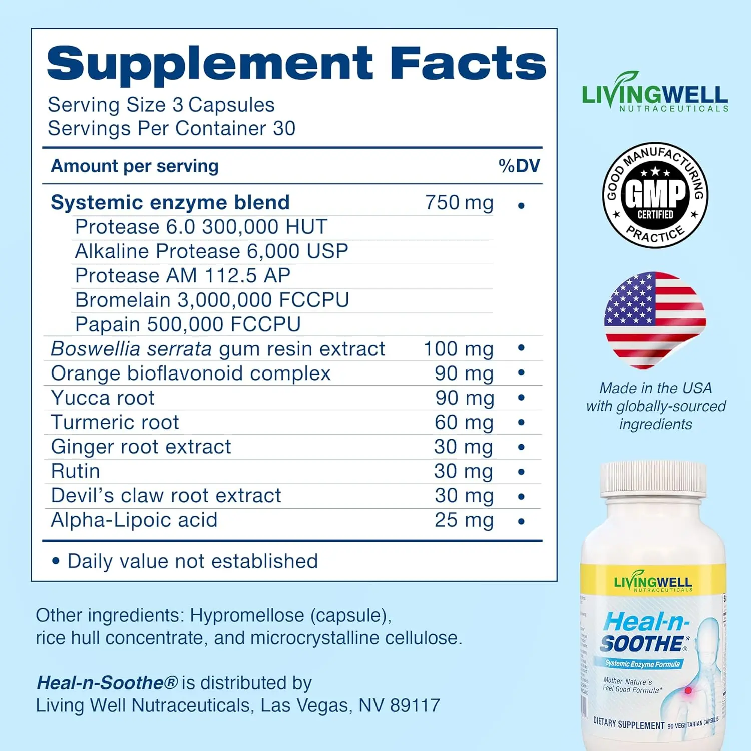 HEAL-N-SOOTHE Joint Supplement – Proteolytic Enzymes Formula with